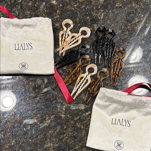 Elegant Hair Fork Set - Black and Tan